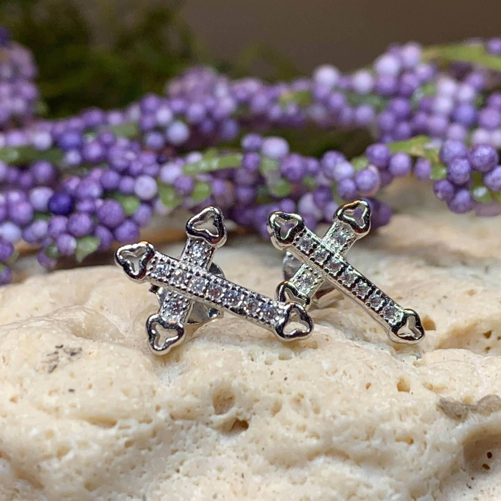 Faith Cross Stud Earrings - 