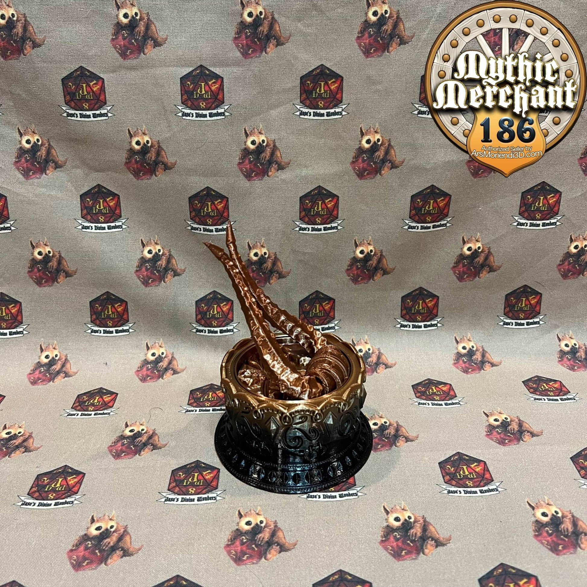 Demon-Blooded Dice Case from Ars Moriendi 3D - Dungeons and Dragons, Pathfinder, TTRPG, Dice Cup/Roller - Black