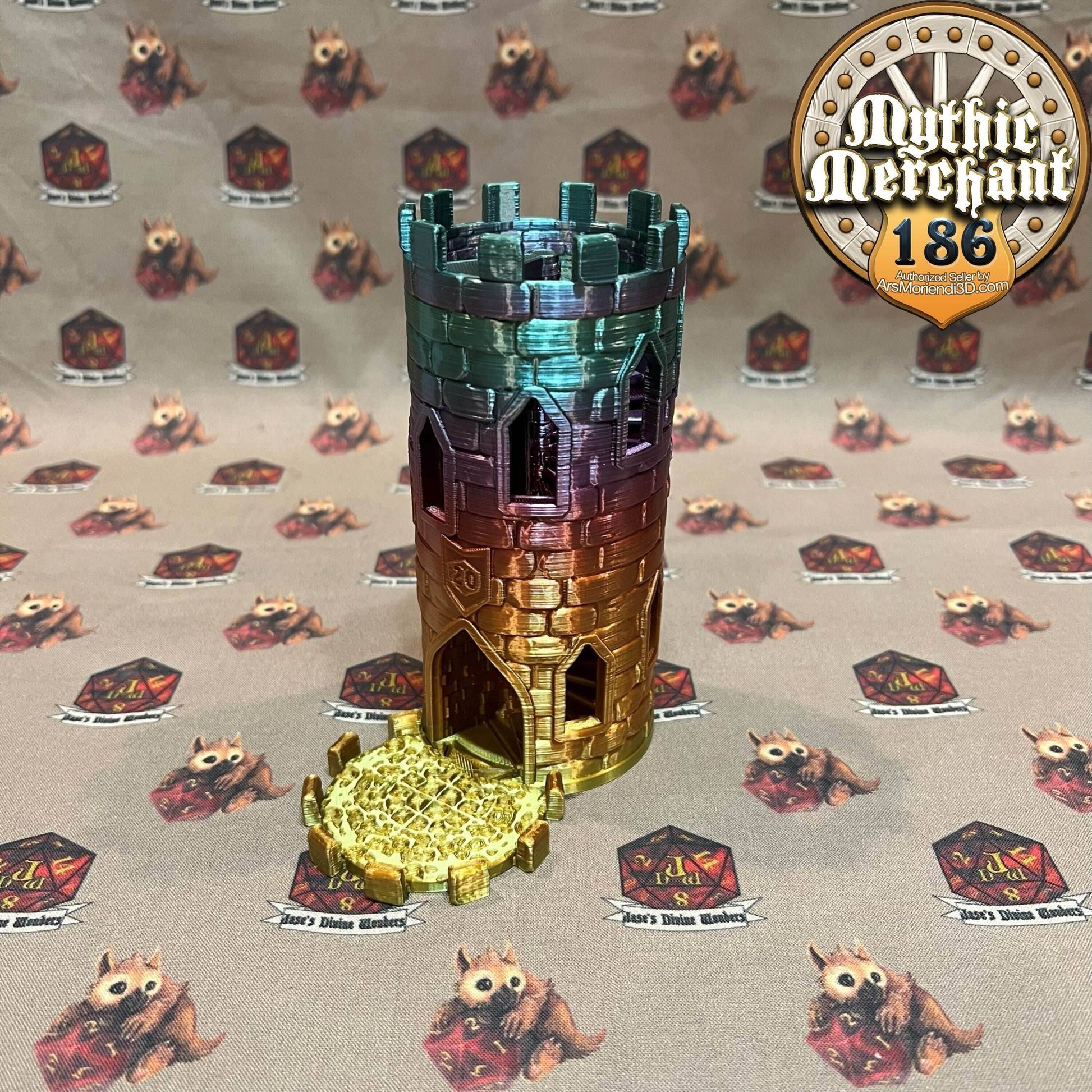 Mythic Mug Dice Tower from Ars Moriendi 3D - Dungeons and Dragons, Pathfinder, TTRPG, Dice Cup/Roller - Black