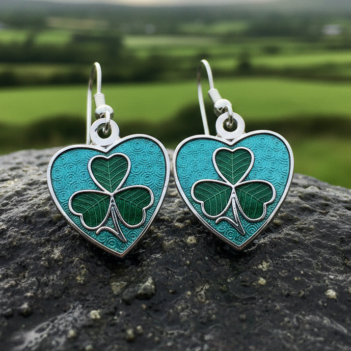 Shamrock Heart Earrings