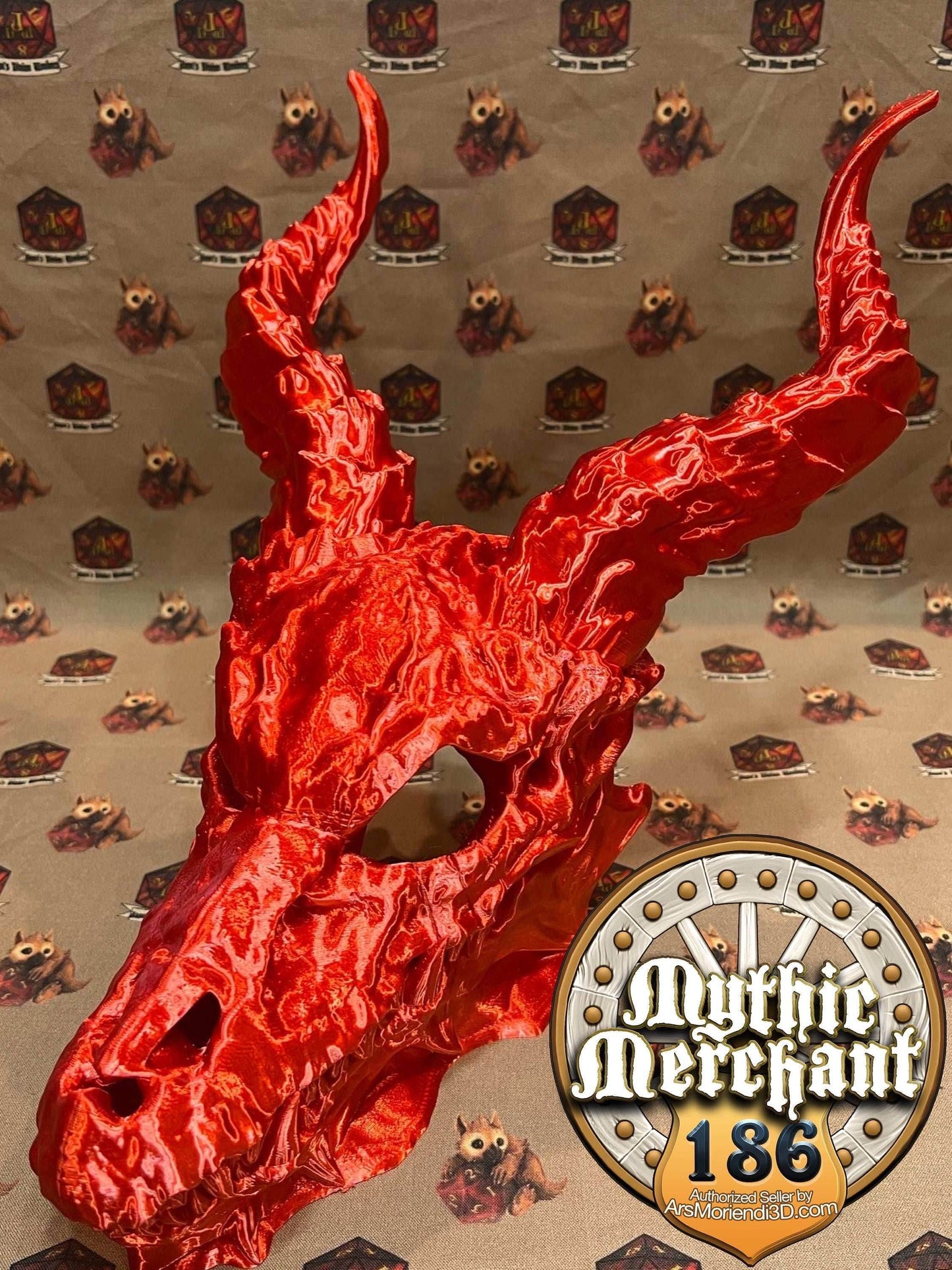 Dragon Skull Dice Tower from Ars Moriendi 3D - With Horn Lids / Black