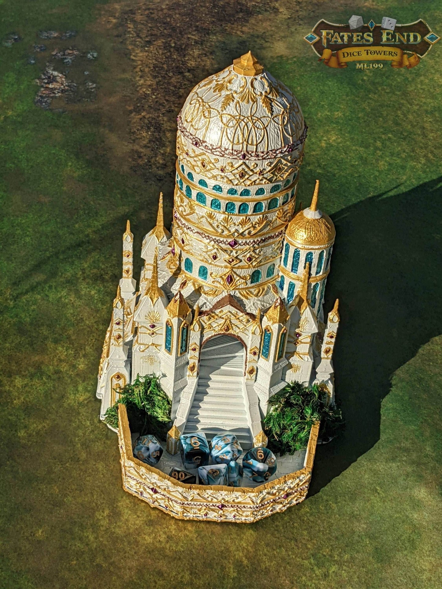 Eladrin Dice Tower - Fate's End Collection - Channel Feywild Grace and Seasonal Mystique with Each Roll. - Black / Yes- Include Random Dice Set