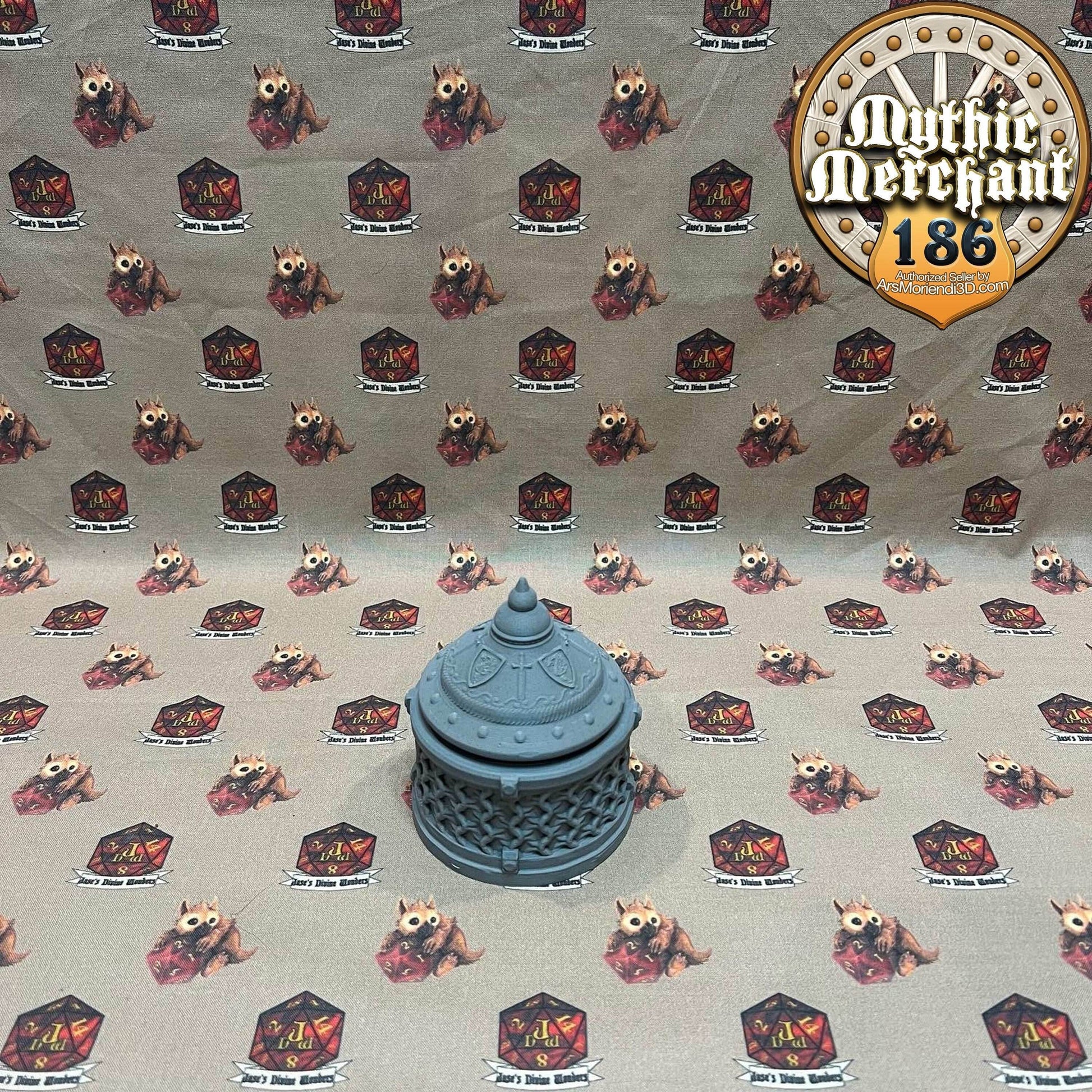 Fighter Dice Case from Ars Moriendi 3D - Dungeons and Dragons, Pathfinder, TTRPG, Dice Cup/Roller - Black