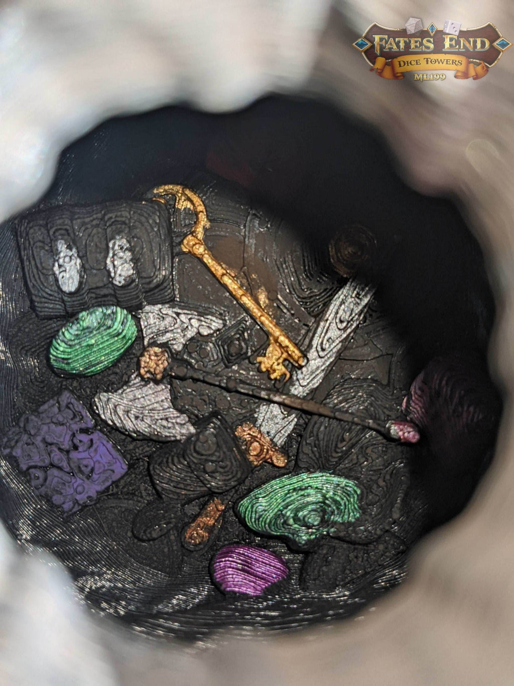 Bag of Holding 3D Printed Dice Jail | RPG Dice Vault | D20 Storage Box | Player Gift - Store Your Dice in Enchanted Depths Beyond Reality! - Black / Yes- Include Random Dice Set