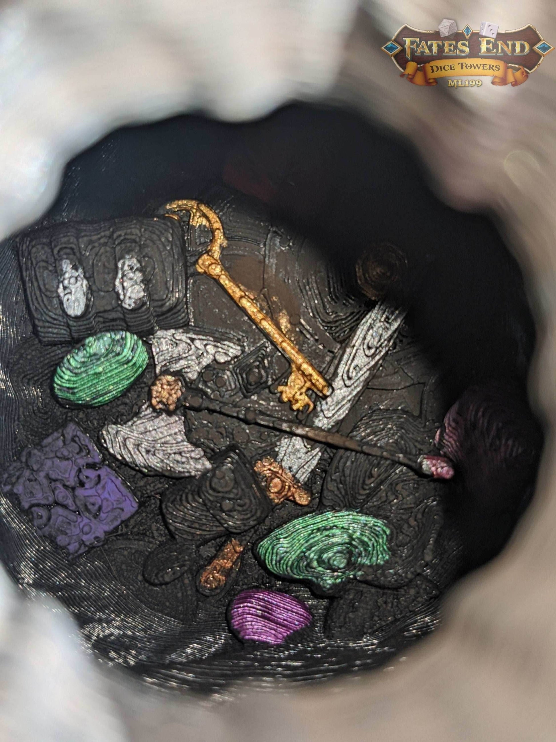 Bag of Holding 3D Printed Dice Jail | RPG Dice Vault | D20 Storage Box | Player Gift - Store Your Dice in Enchanted Depths Beyond Reality! - Black / Yes- Include Random Dice Set