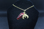 Red Coffin Bat Necklace Necklace Crystal Witch Witchy Jewelry Witchcraft Wicca Wiccan Pagan Metaphysical