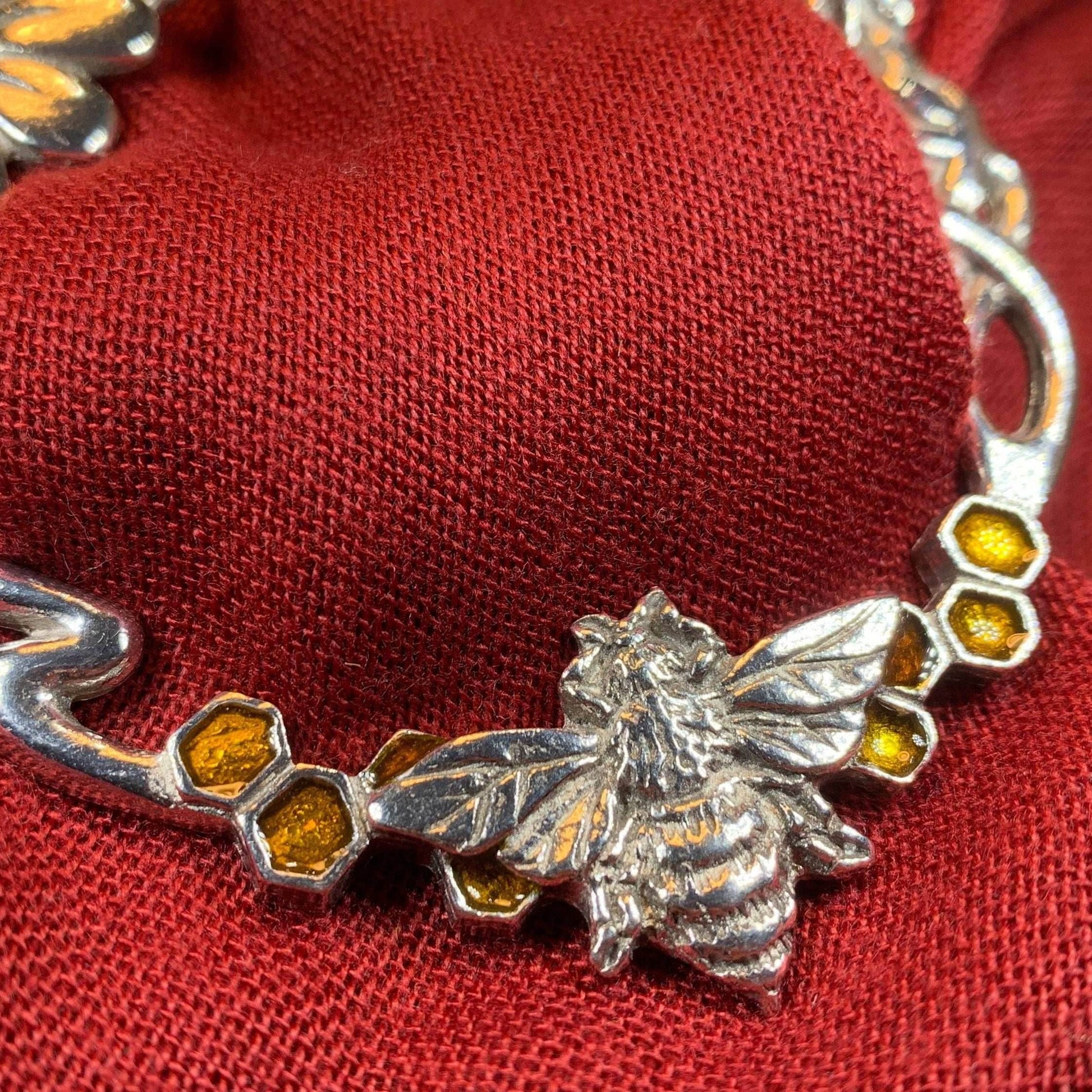Bee & Honeycomb Scarf Ring - 