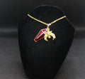 Red Coffin Bat Necklace Necklace Crystal Witch Witchy Jewelry Witchcraft Wicca Wiccan Pagan Metaphysical