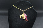 Red Coffin Bat Necklace Necklace Crystal Witch Witchy Jewelry Witchcraft Wicca Wiccan Pagan Metaphysical
