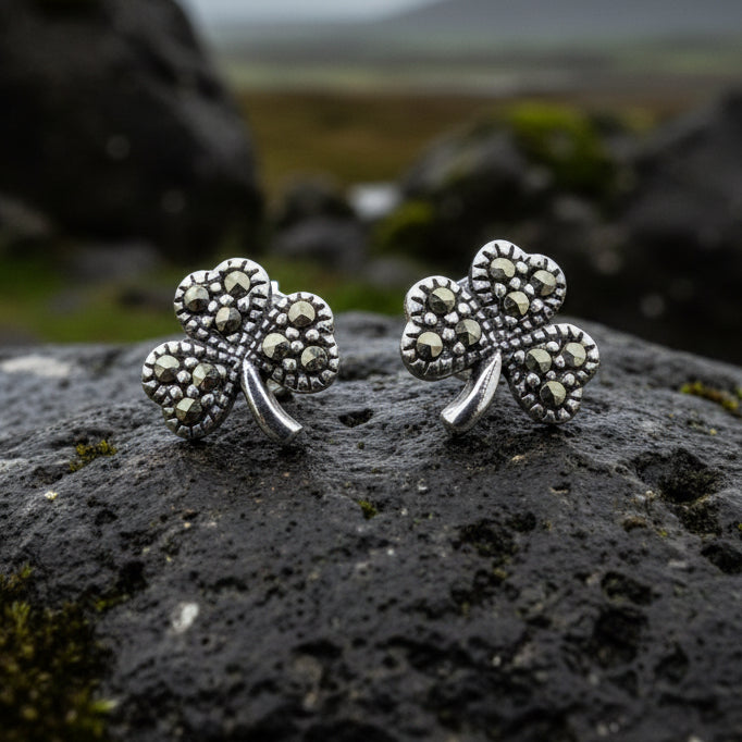 Marcasite Shamrock Earrings