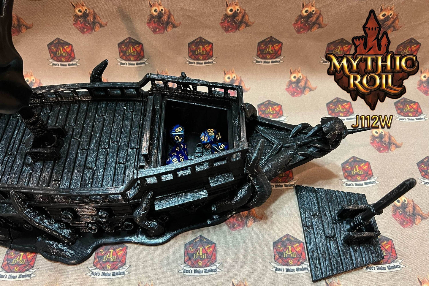 Ghost Pirate Ship Dice Tower and Storage - Black