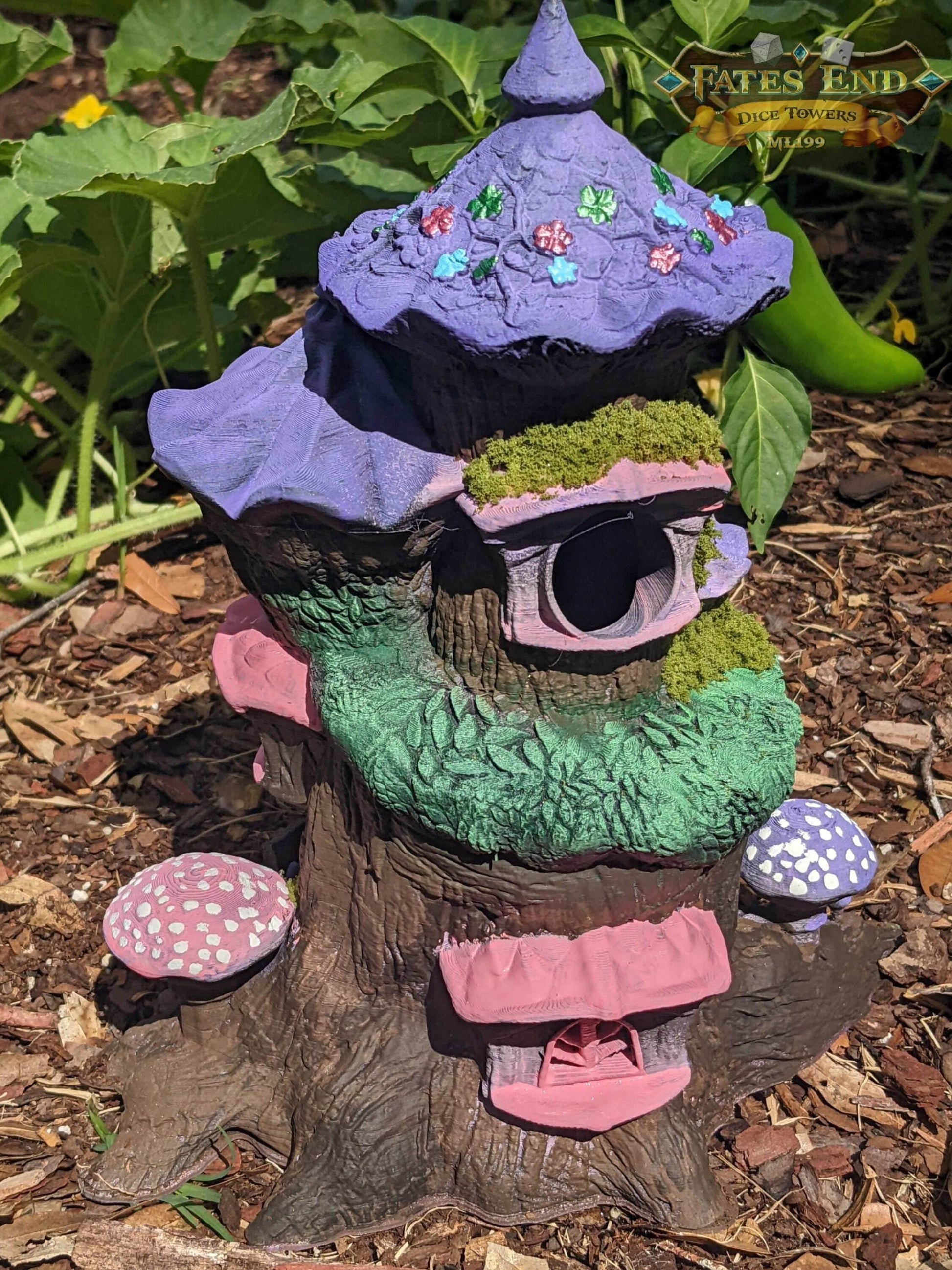 Fairy 3D Printed Dice Tower - Fate's End Collection - Flutter Through Enchanted Rolls with Whispering Wings and Magical Mirth! - Black / Yes- Include Random Dice Set