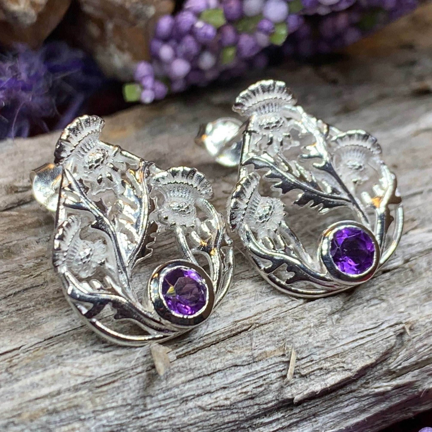 Cairn Baird Scottish Thistle Post Earrings - 