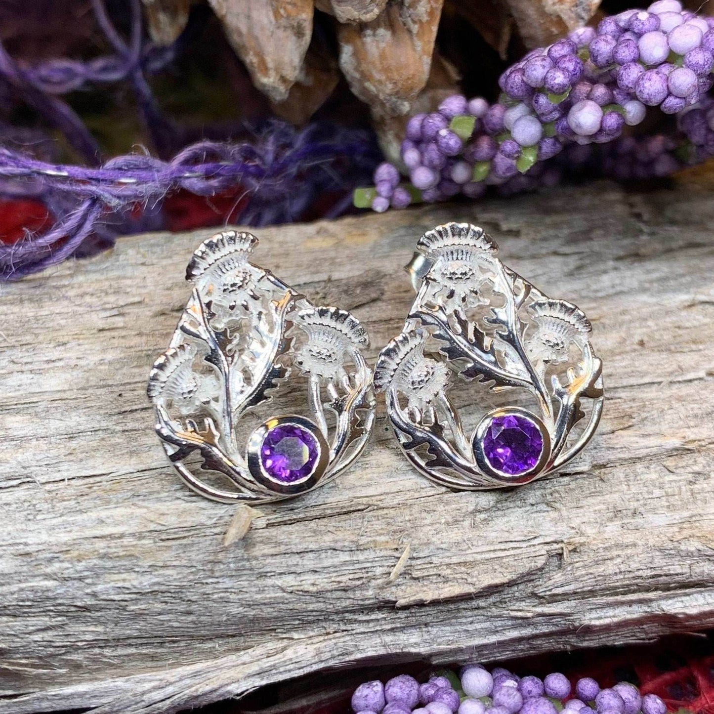 Cairn Baird Scottish Thistle Post Earrings - 