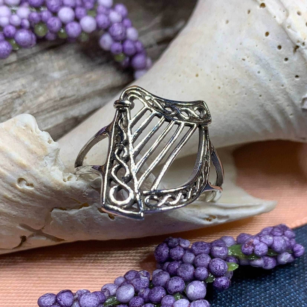 Green Isle Celtic Harp Ring - 6