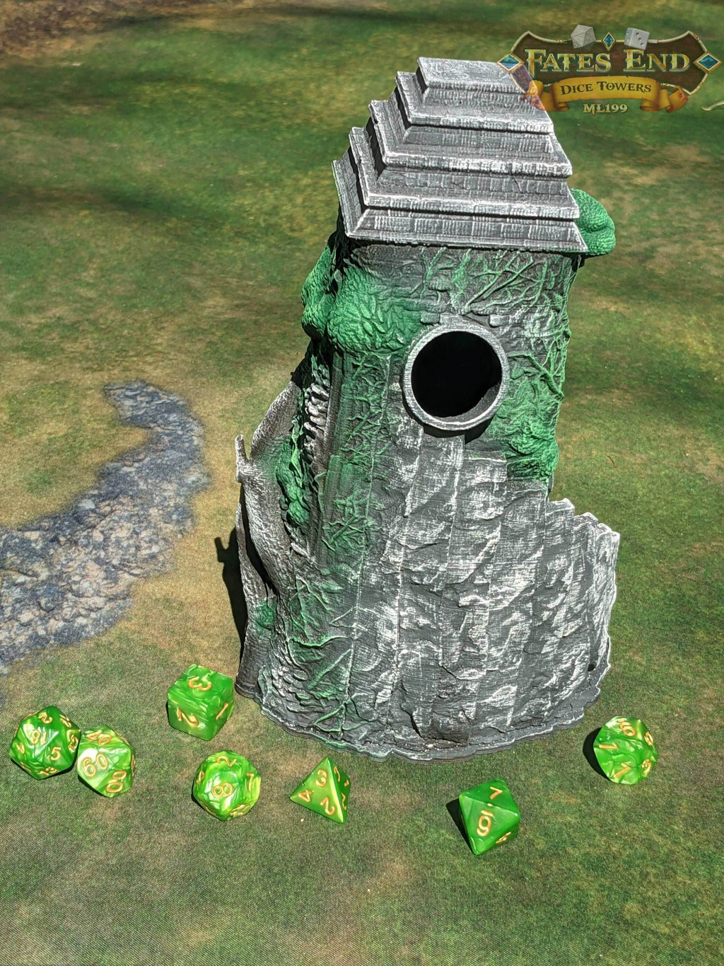 Centaur Dice Tower - Fate's End Collection - Gallop Through Mythical Realms with Every Thundering Roll. - Black / Yes- Include Random Dice Set