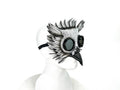 White Horned Owl Goggles Handmade Genuine Leather Mask - 