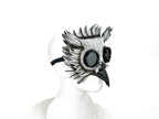White Horned Owl Goggles Handmade Genuine Leather Mask - 
