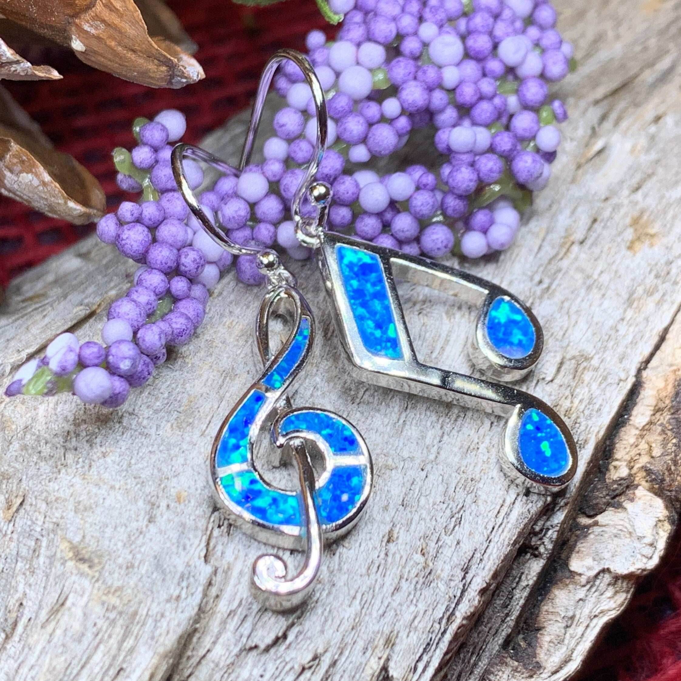 Symphony Opal Music Earrings - Blue