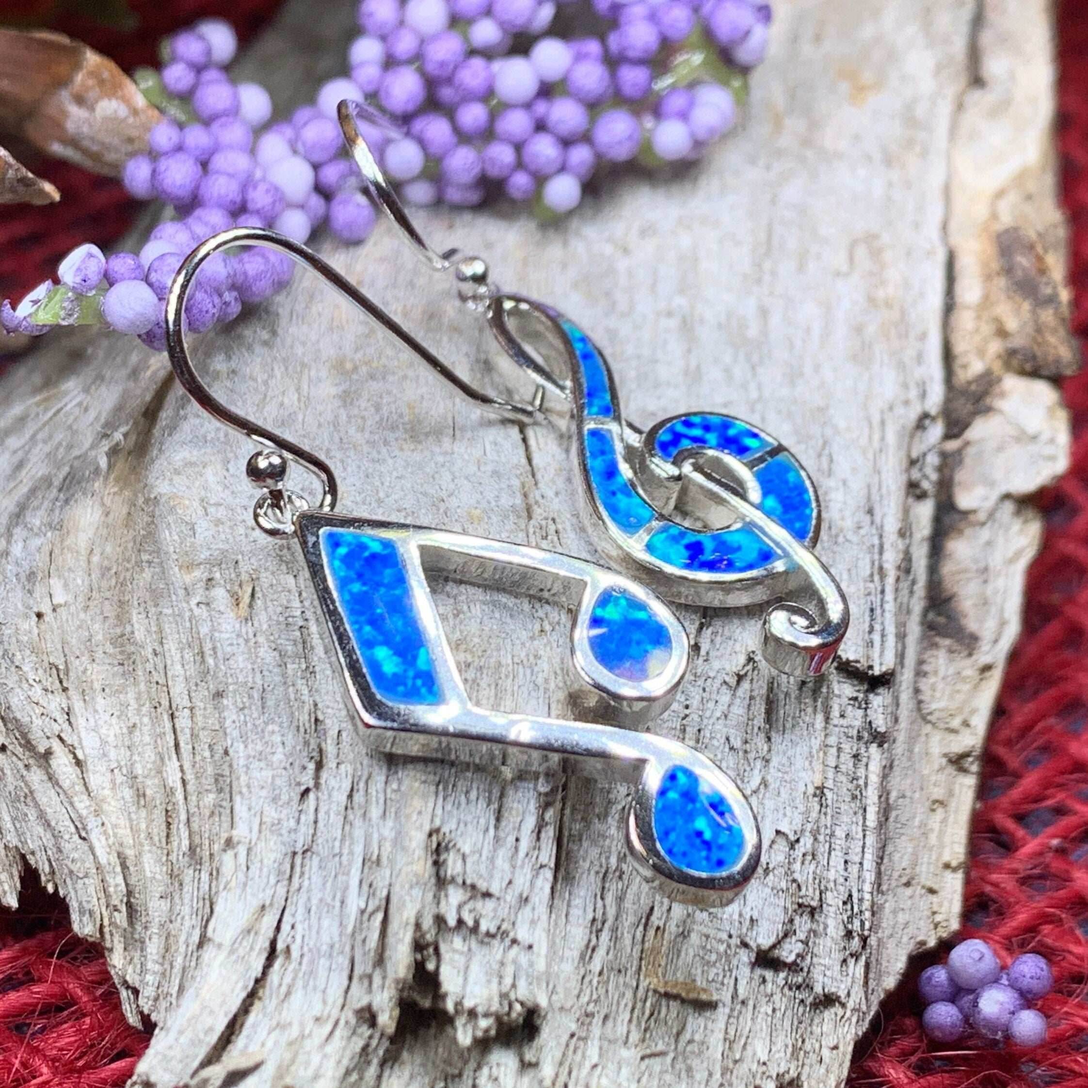 Symphony Opal Music Earrings - Blue
