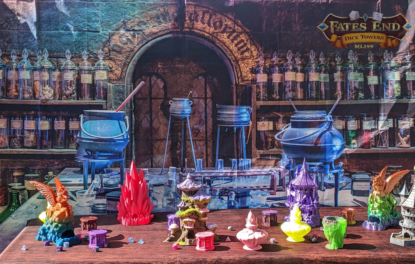 Enchanted Grove Gear Box| Enchanted Forest Mystery Loot Box | Dice Tower | RPG Dice Jail | DnD Can Holder | Player Gift- Discover the Magic! - Hand Painted Items