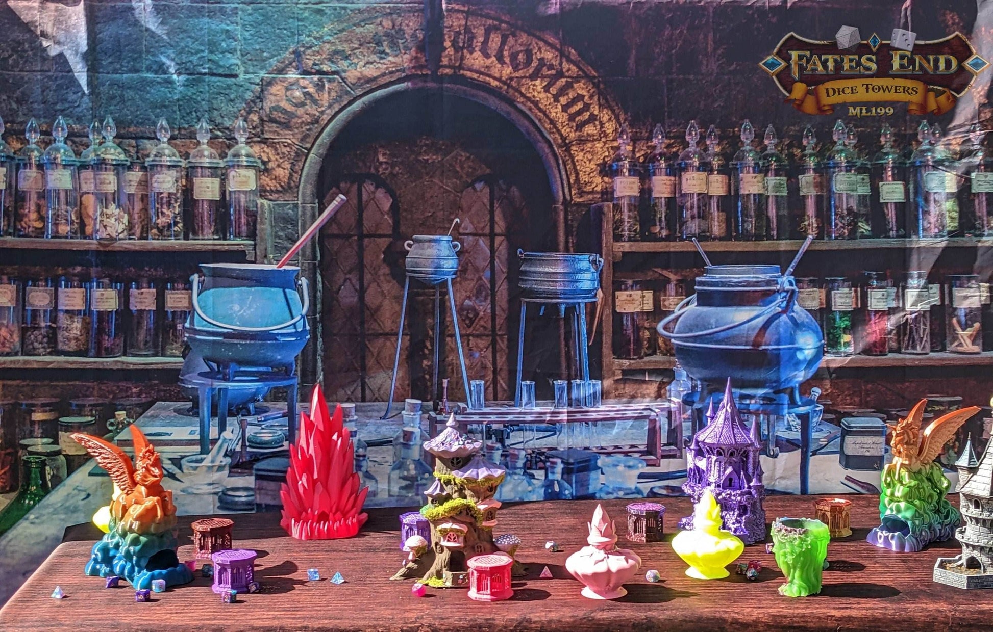 Enchanted Grove Gear Box| Enchanted Forest Mystery Loot Box | Dice Tower | RPG Dice Jail | DnD Can Holder | Player Gift- Discover the Magic! - Hand Painted Items