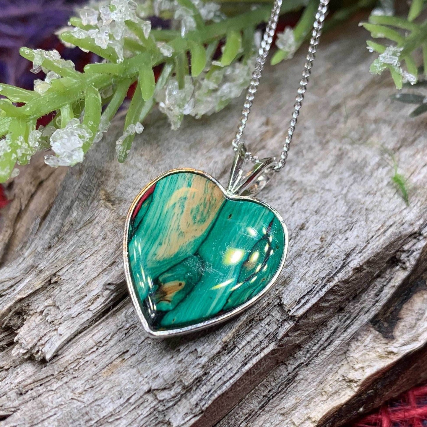 Scottish Heathergems Heart Necklace - Purple