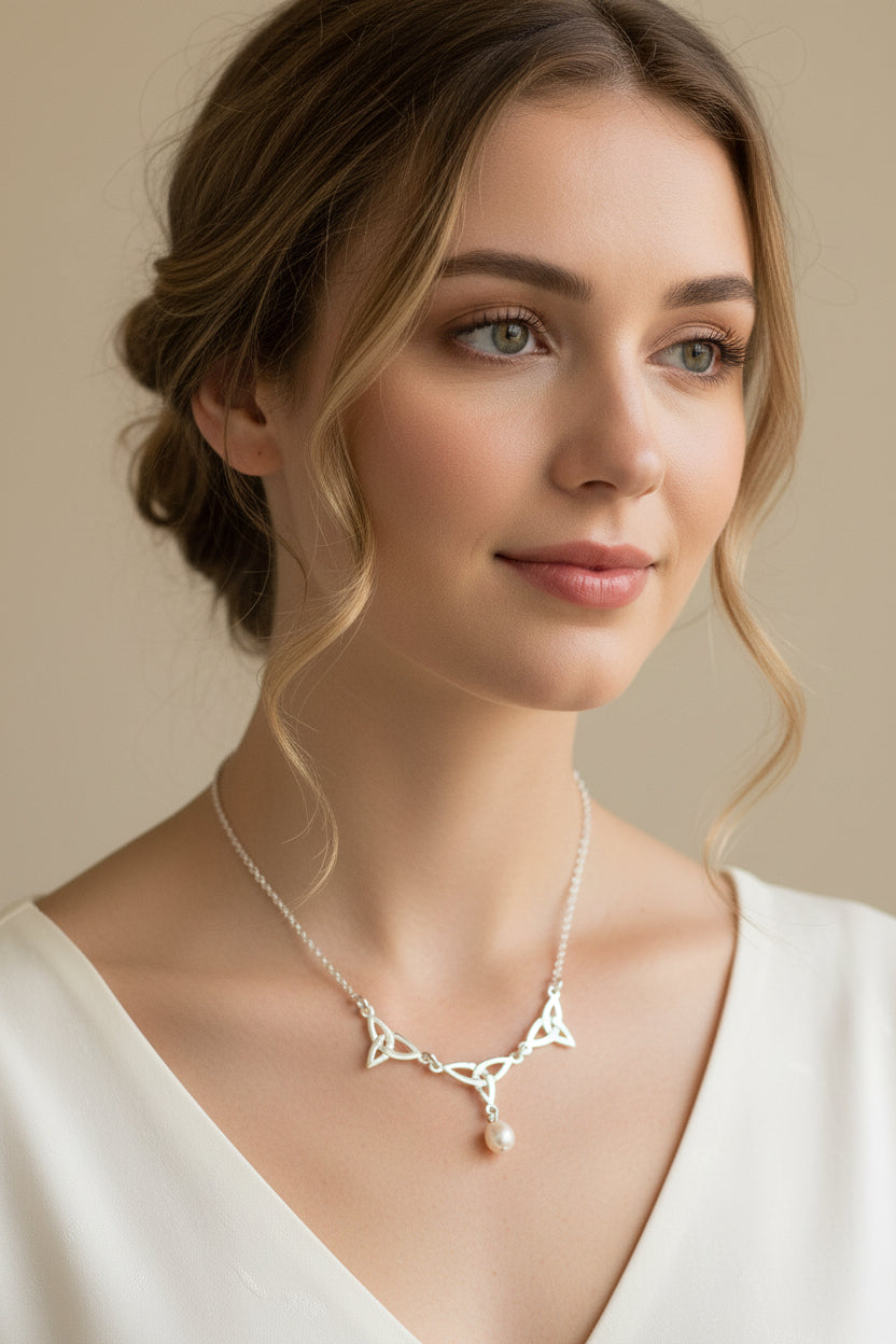 Pearl Celtic Knot Necklace
