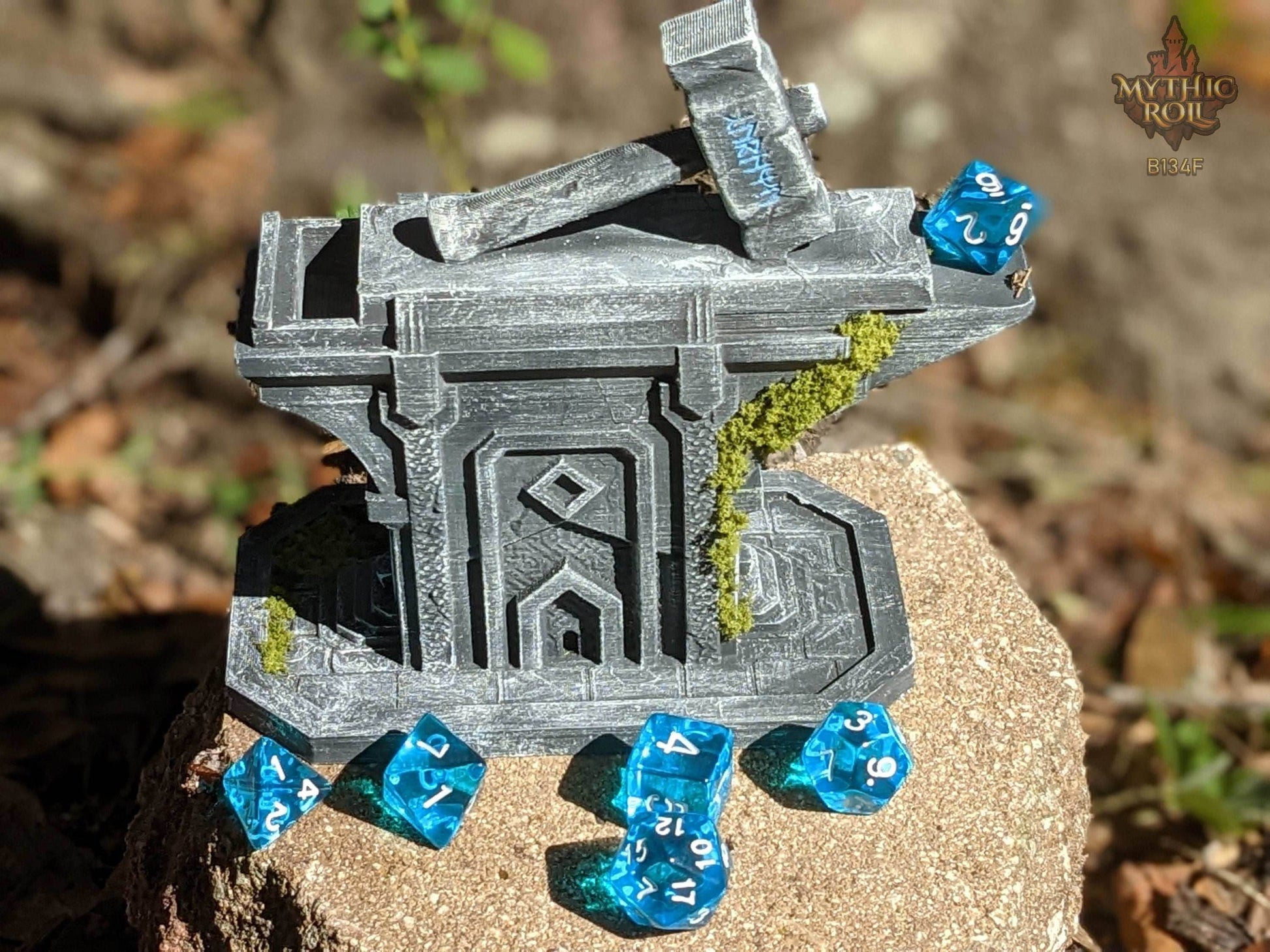 Dwarven Hammer & Anvil 3D Printed Dice Jail | RPG Dice Vault | D20 Box | Dwarven Cosplay | DnD Player Gift - Forge your destiny! - Black