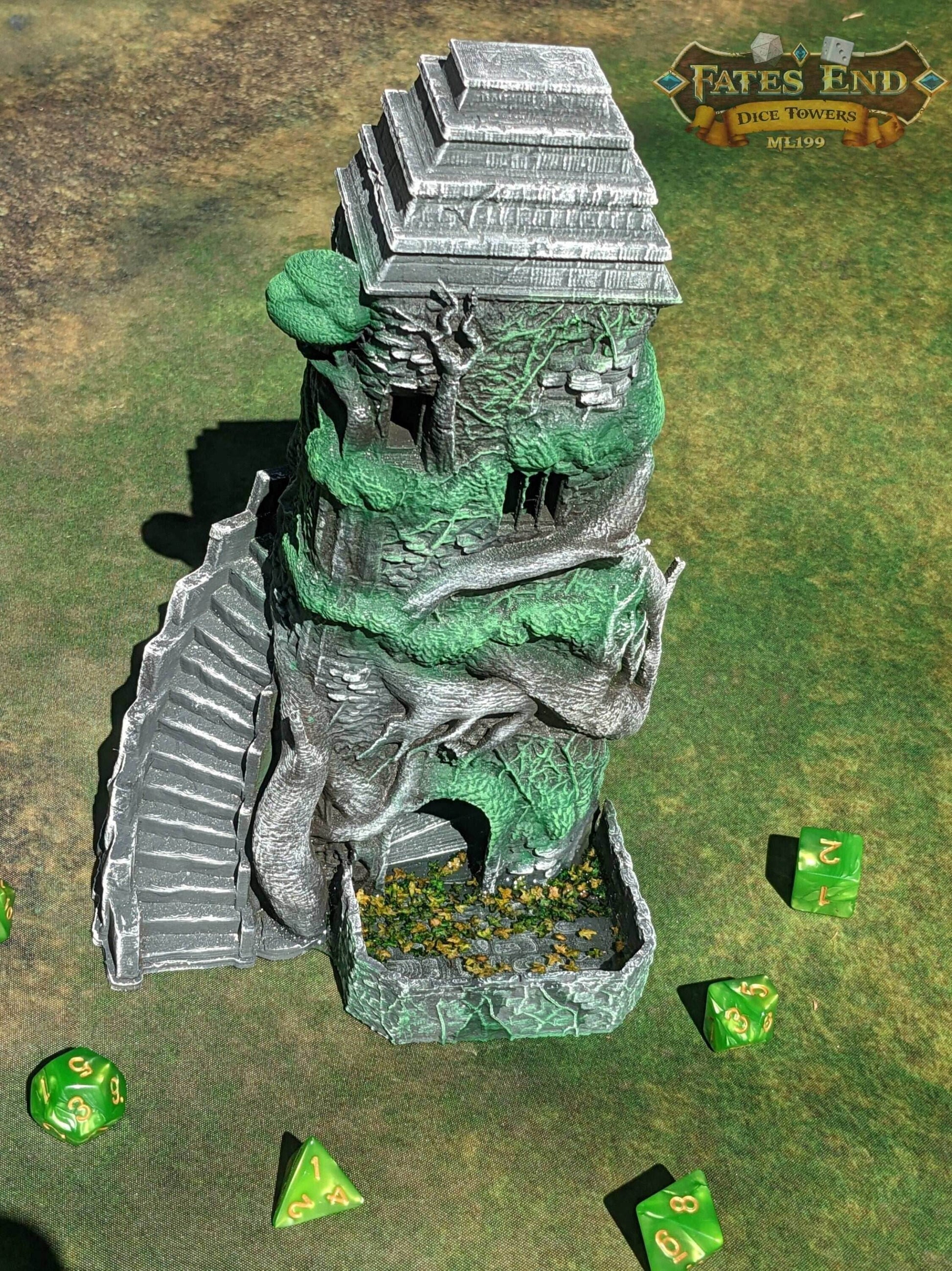 Centaur Dice Tower - Fate's End Collection - Gallop Through Mythical Realms with Every Thundering Roll. - Black / Yes- Include Random Dice Set