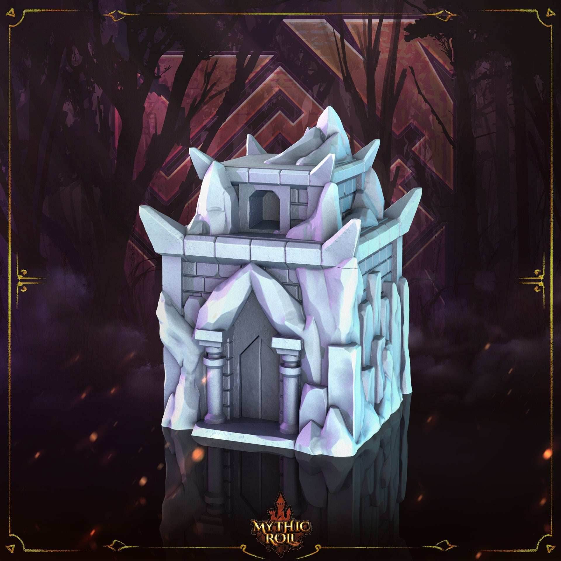 Frost Giant 3D Printed Dice Jail | RPG Dice Vault | D20 Box | DnD Player Gift | Mythic Roll by Unchained Games- A Frozen Prison of Ice! - Black / Yes- Include Random Dice Set