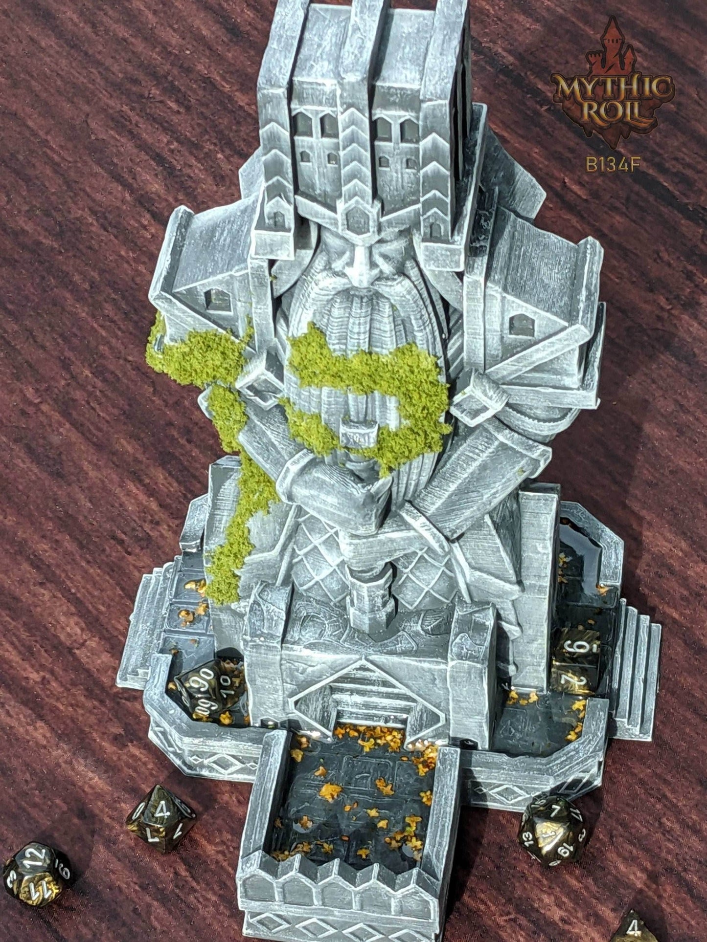 Dwarven Dice Tower - Baldur's Shrine by Unchained Games - Mythic Roll - Carve Your Fate in Stone with Ancestral Echoes and Stout Valor! - Black / Yes- Include Random Dice Set