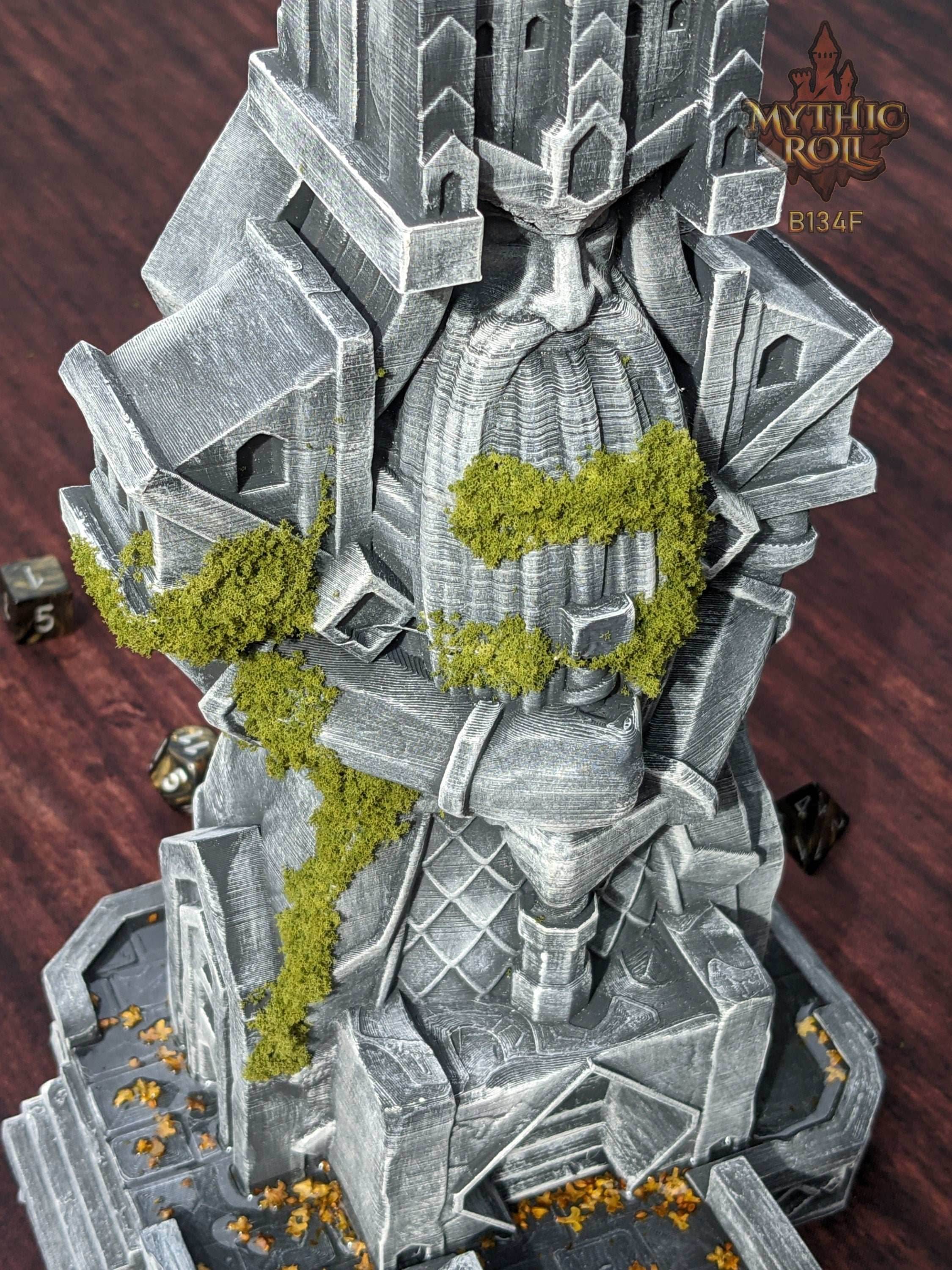 Dwarven Dice Tower - Baldur's Shrine by Unchained Games - Mythic Roll - Carve Your Fate in Stone with Ancestral Echoes and Stout Valor! - Black / Yes- Include Random Dice Set