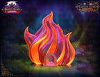Sorcerer Fire 3D Printed Dice Tower | RPG Wizard Dice Roller | Fate's End Collection- Embrace the Fiery Passion of the Arcane Flame! - Black / Yes- Include Random Dice Set