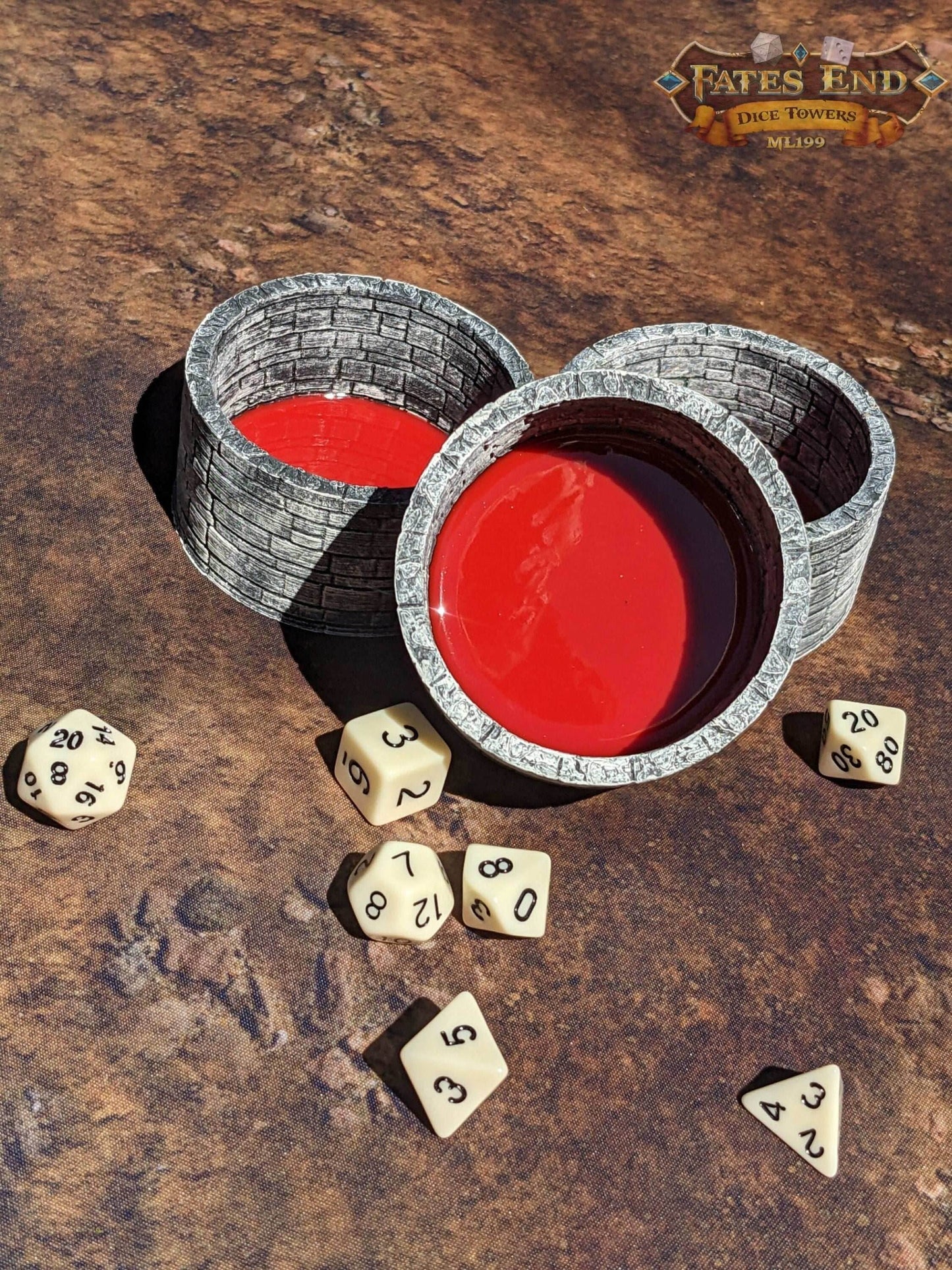 Dice Cup/Dice Bowl/Coaster-Fate's End Collection - Black / Small