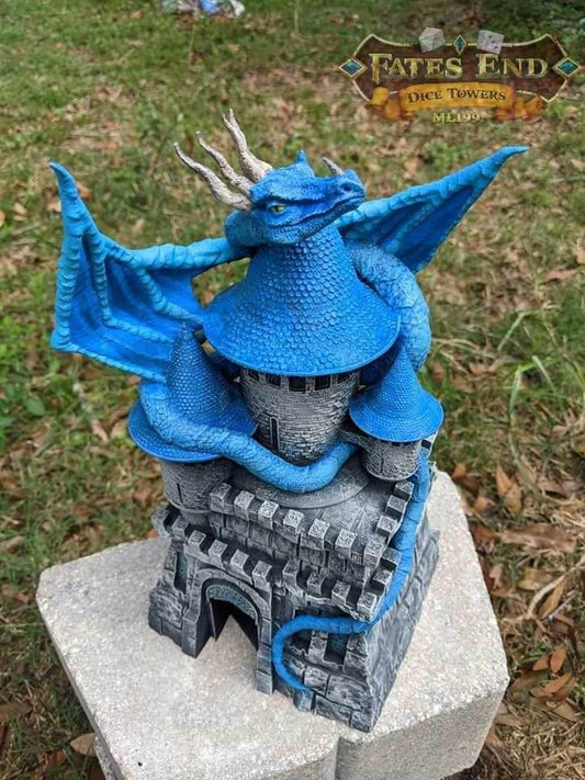 Dragon Dice Tower - Fate's End Collection - Ignite Epic Adventures with the Breath of Mythical Beasts! - Black / Yes- Include Random Dice Set