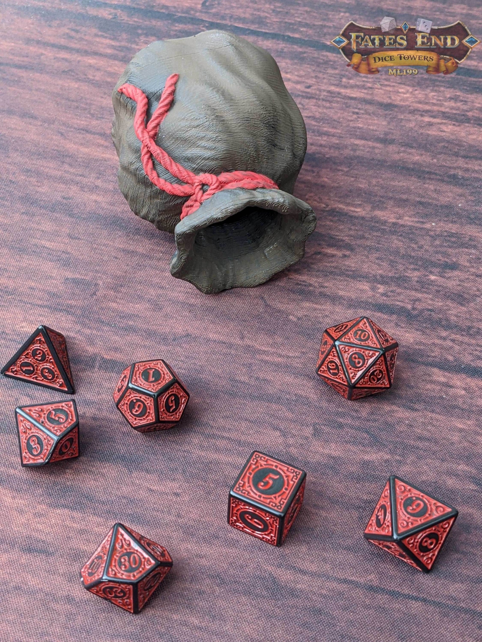 Bag of Holding 3D Printed Dice Jail | RPG Dice Vault | D20 Storage Box | Player Gift - Store Your Dice in Enchanted Depths Beyond Reality! - Black / Yes- Include Random Dice Set