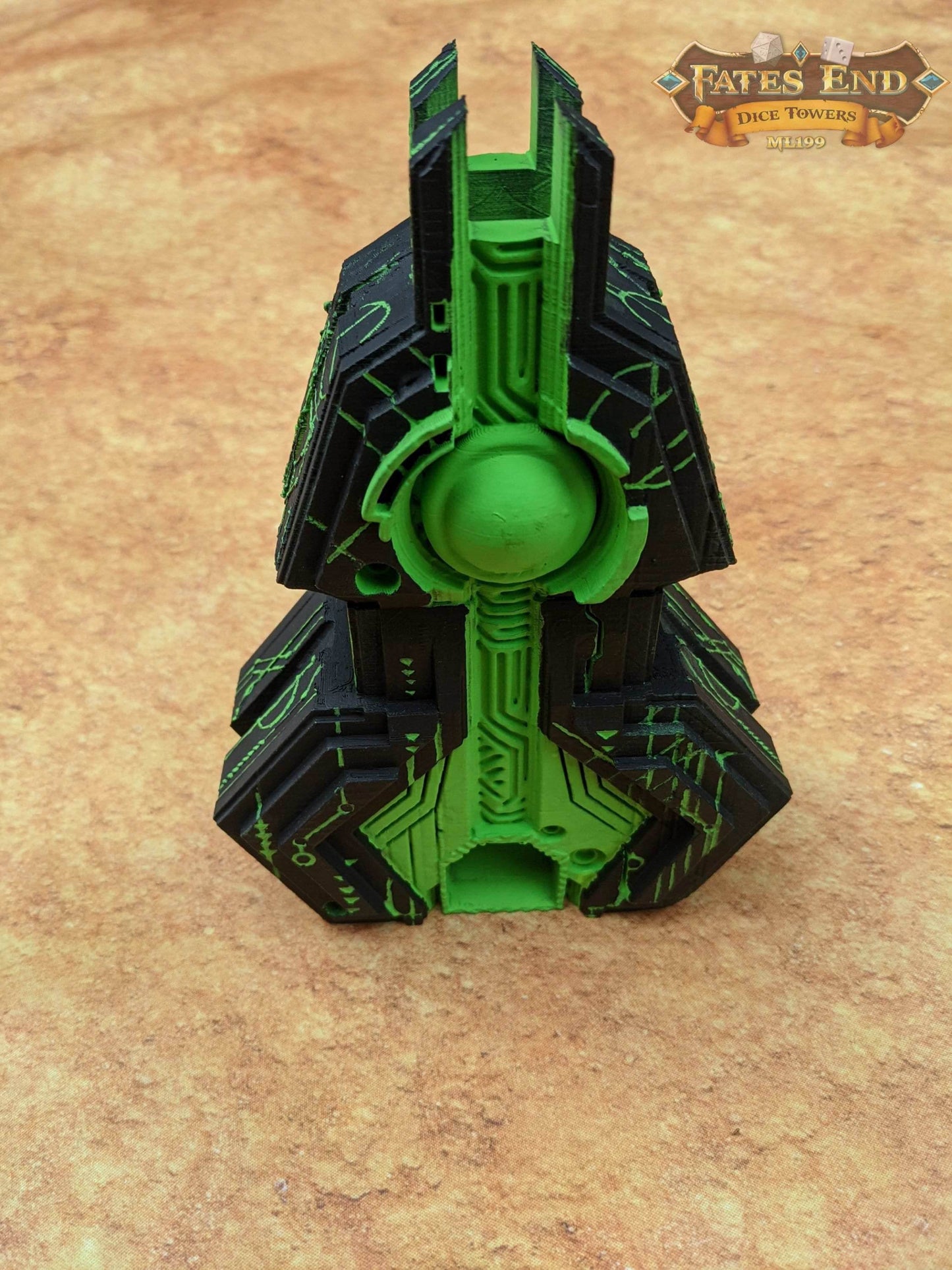 Obelisk 3D Printed Dice Tower - Fate's End Collection - Channel Ancient Powers and Timeless Mysteries with Every Monumental Roll! - Black / Yes- Include Random Dice Set