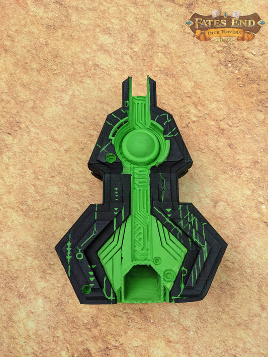 Obelisk 3D Printed Dice Tower - Fate's End Collection - Channel Ancient Powers and Timeless Mysteries with Every Monumental Roll! - Black / Yes- Include Random Dice Set