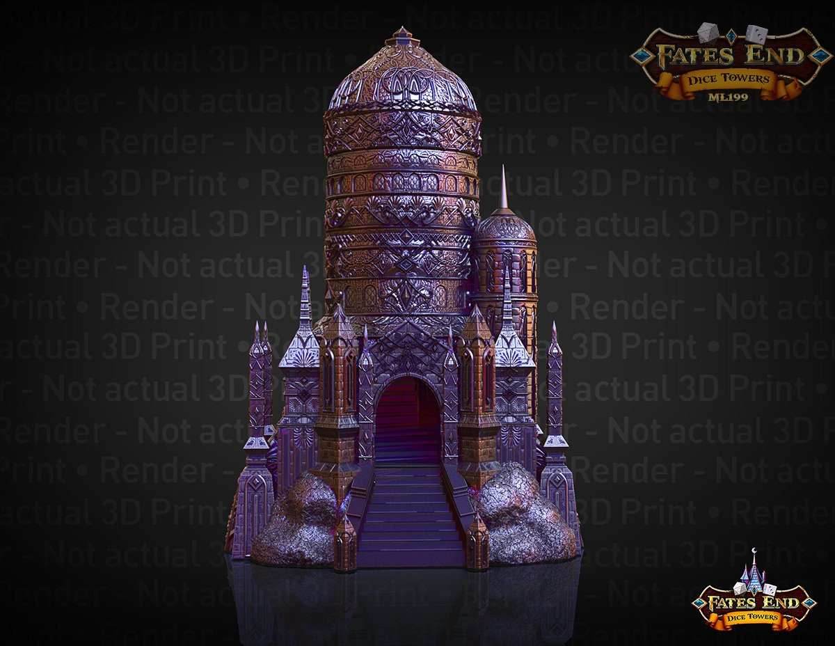 Eladrin Dice Tower - Fate's End Collection - Channel Feywild Grace and Seasonal Mystique with Each Roll. - Black / Yes- Include Random Dice Set