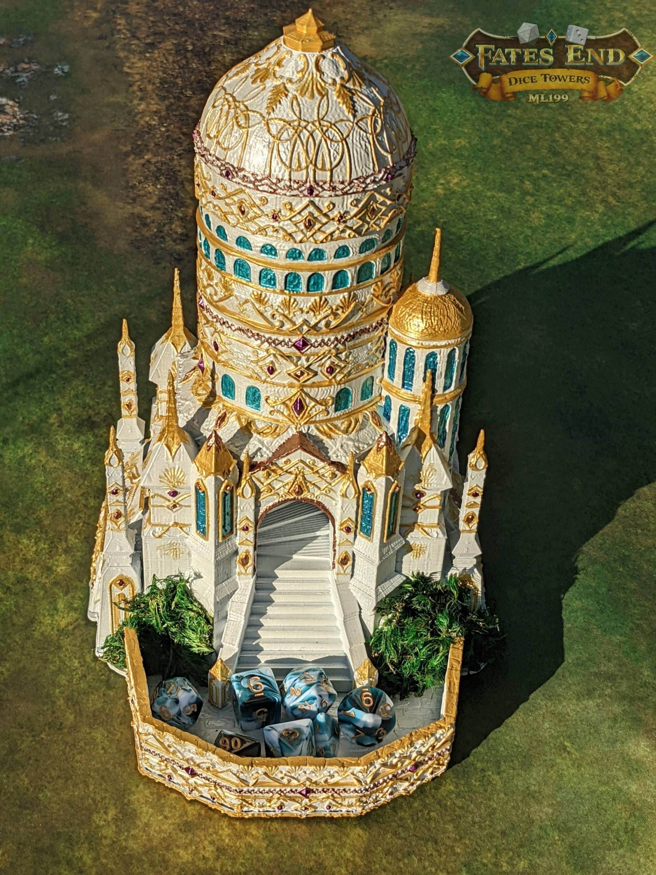 Eladrin Dice Tower - Fate's End Collection - Channel Feywild Grace and Seasonal Mystique with Each Roll. - Black / Yes- Include Random Dice Set