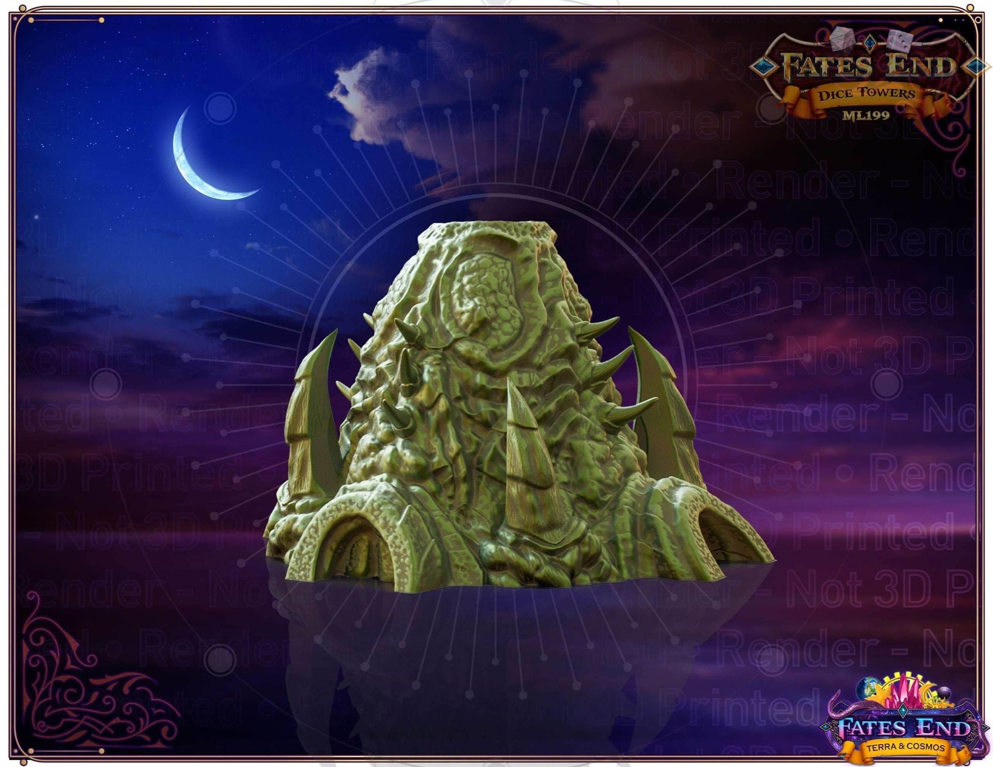 Alien Lifeform Sci-Fi 3D Printed Dice Jail | RPG Dice Vault | D20 Box | Player Gift - Encase Your Dice in the Dread of Deep Space Horror! - Black / Yes- Include Random Dice Set