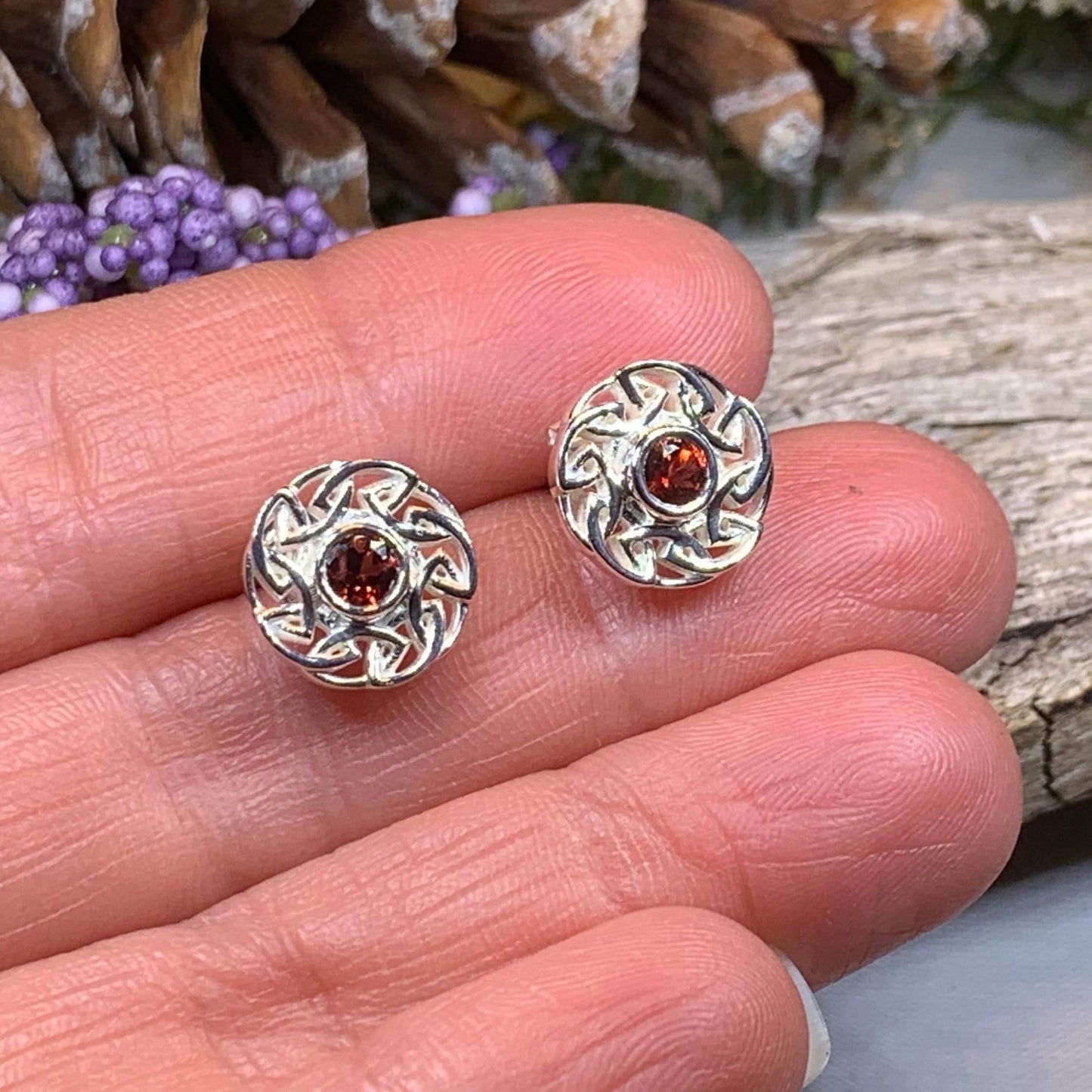 Alfiva Celtic Earrings - Amethyst