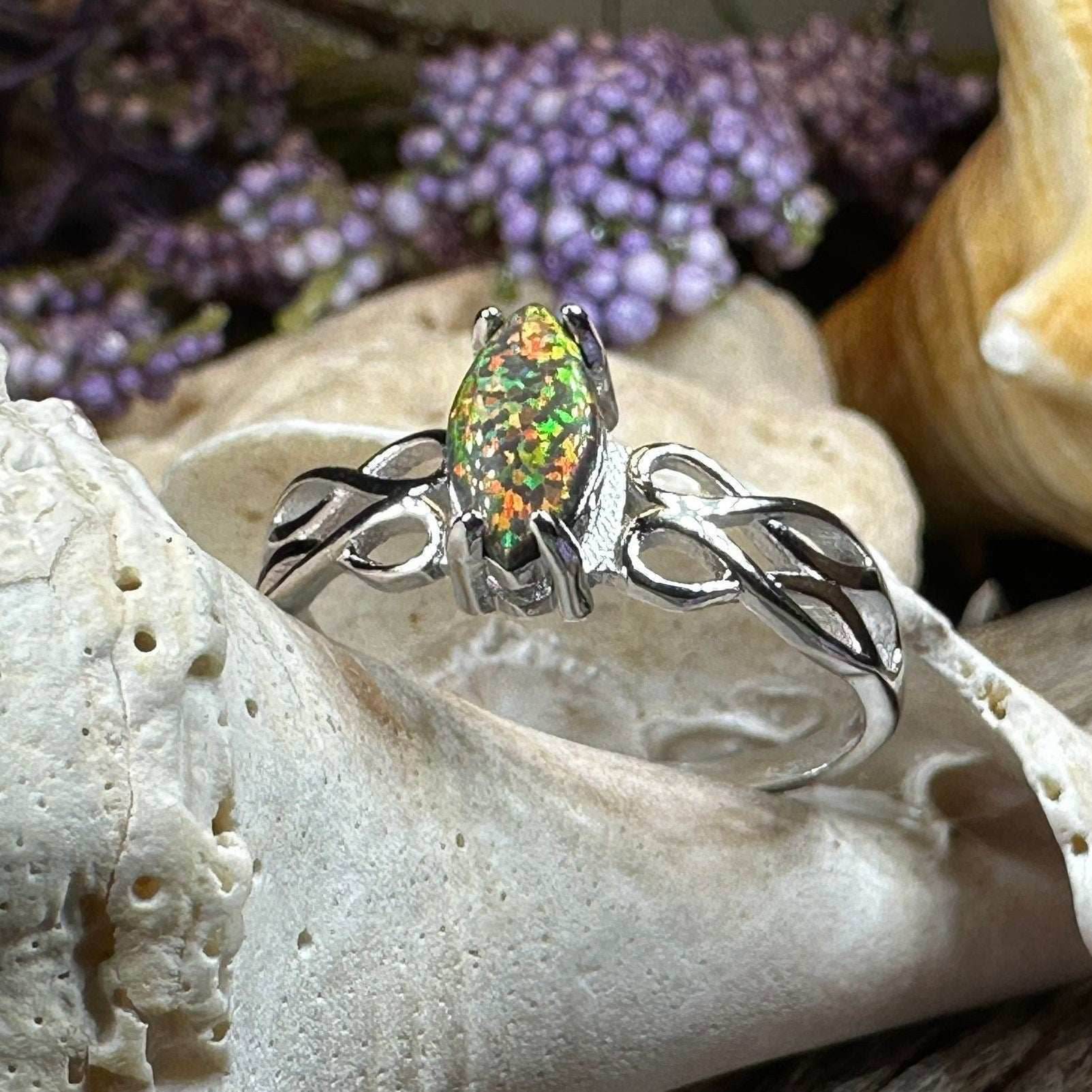 Astrid Celtic Fire Opal Ring - 5