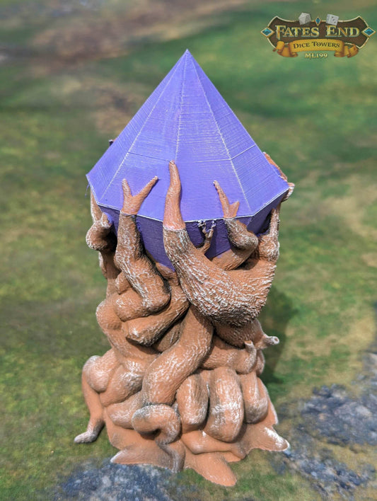 Druid's Crystal Focus 3D Printed Dice Jail | RPG Dice Vault | D20 Box | Player Gift - Guard Your Dice with Nature's Luminous Mystique! - Black / Yes- Include Random Dice Set