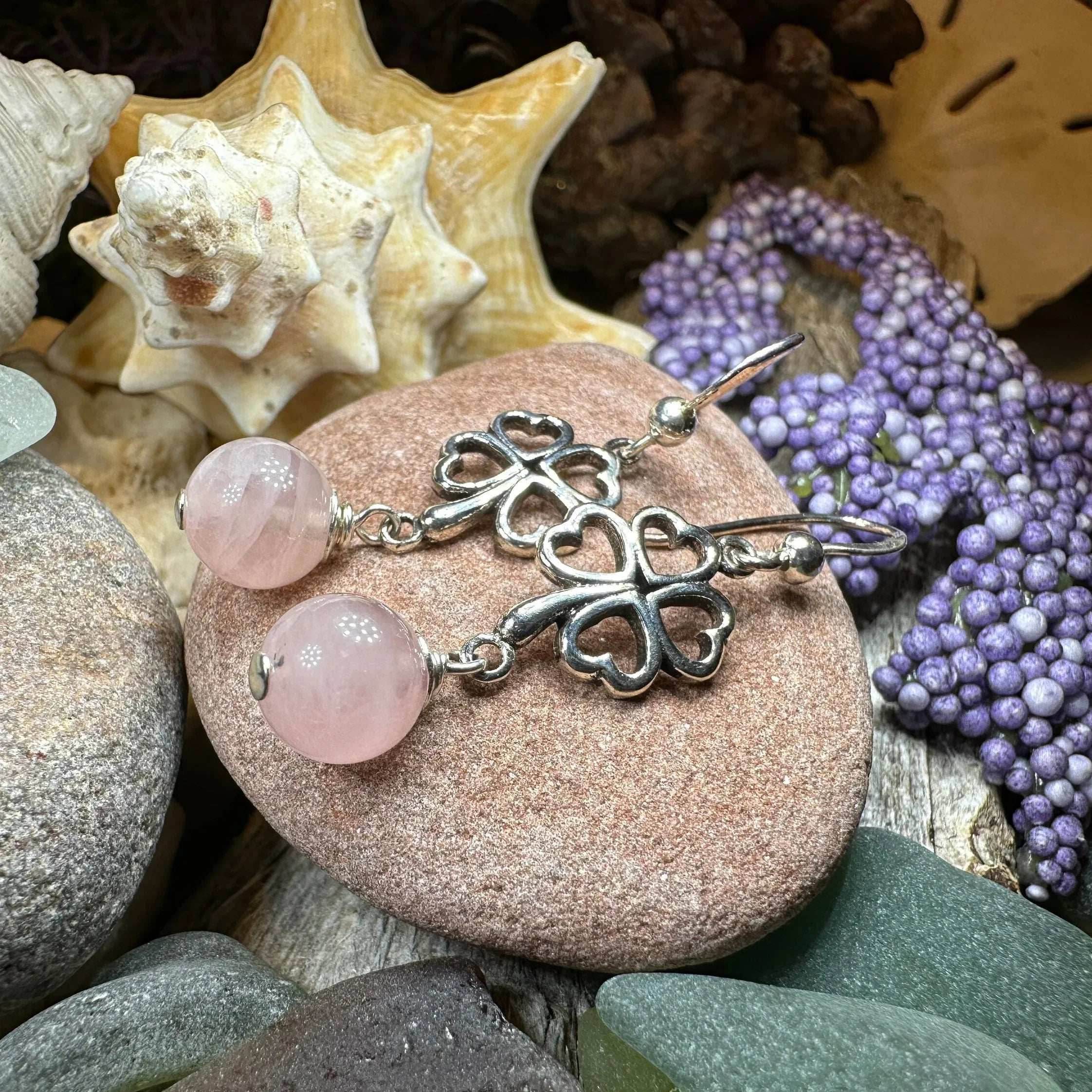 Four Leaf Clover Earrings - Amethyst