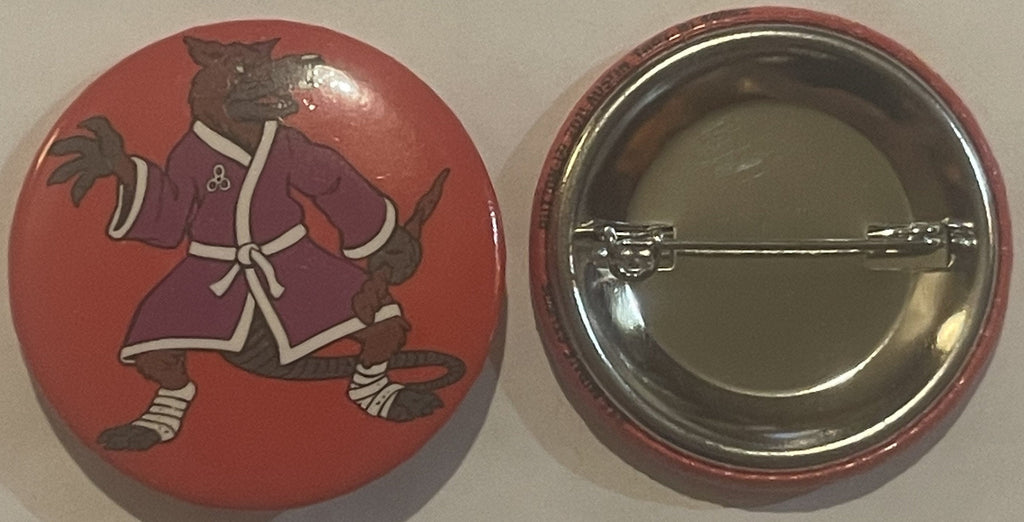 Vintage 1990 Teenage Mutant Ninja Turtles Splinter Cartoon Pin 🐢 — TMNT Button-Up Pinback Button