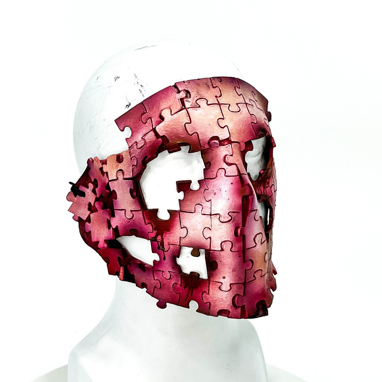Flesh Puzzle Handmade Genuine Leather Mask - 