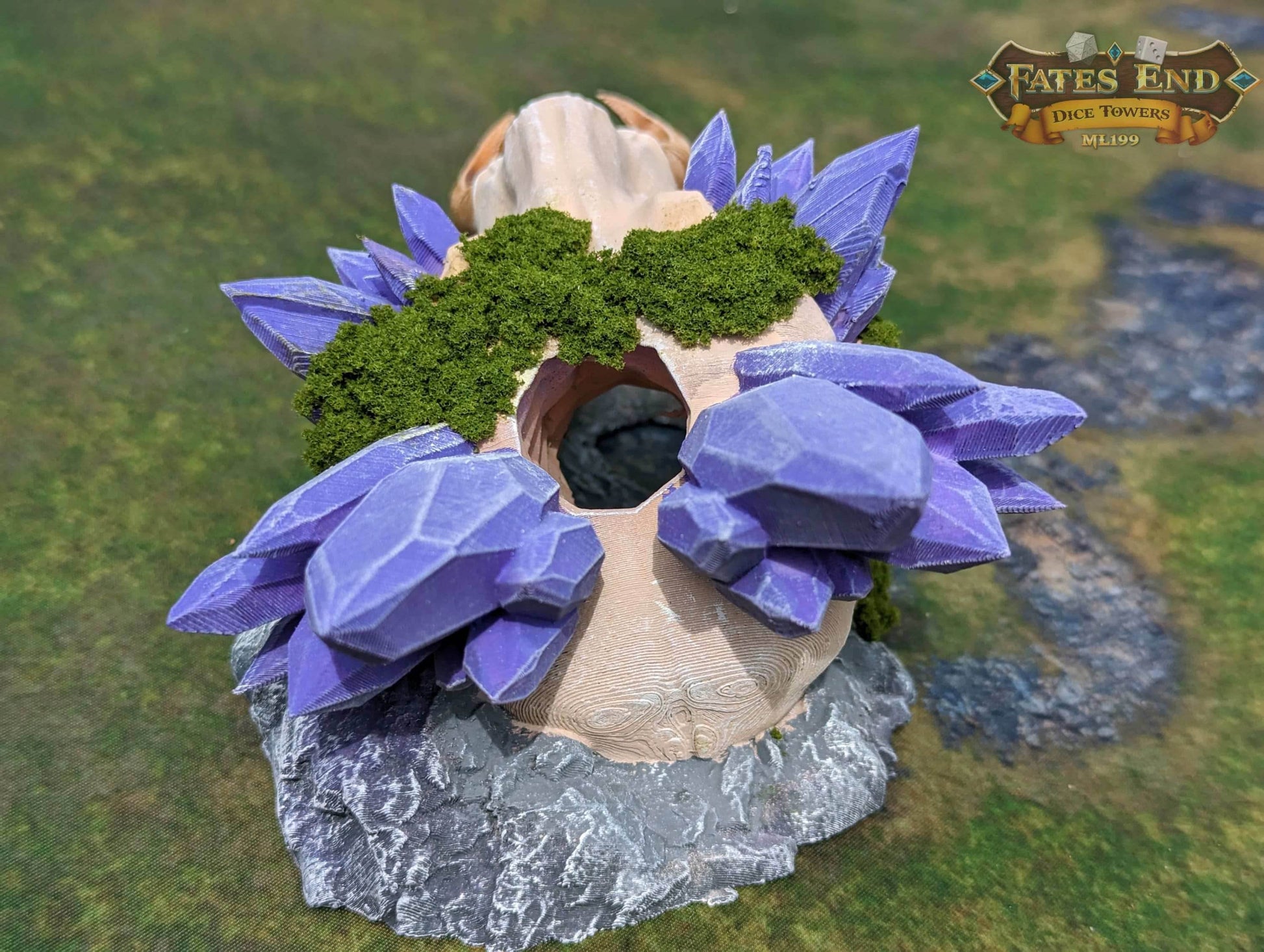 Warlock's Skull Demon Slayer 3D Printed Dice Tower-Fate's End Collection - Tabletop RPG Gaming Fantasy Cosplay - Conjure Epic Rolls! - Black / Yes- Include Random Dice Set