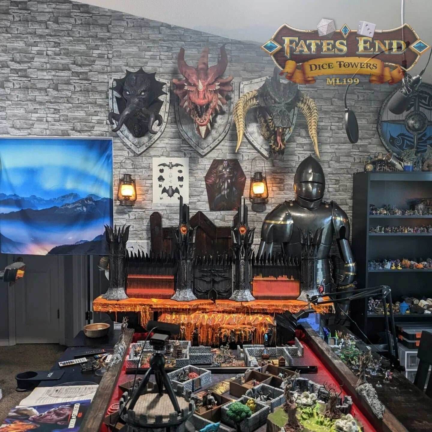 Dungeon Master Screen/Game Master Screen- Necro Lord Lich -Fate's End Collection - White / Garrison